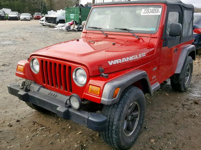 1J4FA39S14P730407 - 2004 JEEP WRANGLER X RED photo 2