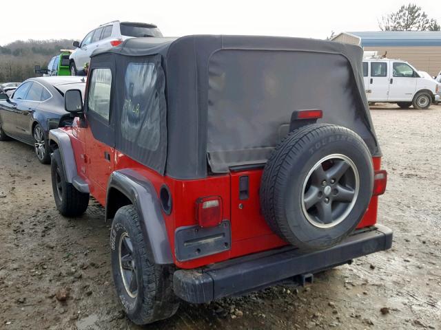 1J4FA39S14P730407 - 2004 JEEP WRANGLER X RED photo 3