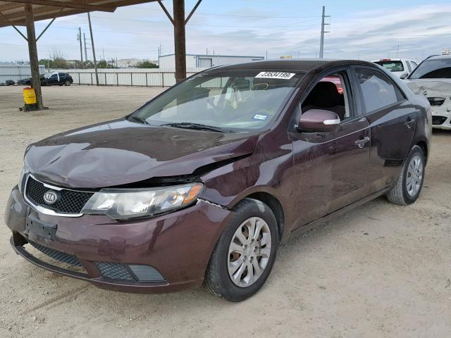 KNAFU4A2XA5849897 - 2010 KIA FORTE EX BURGUNDY photo 2