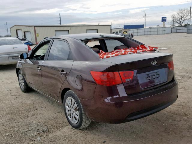KNAFU4A2XA5849897 - 2010 KIA FORTE EX BURGUNDY photo 3