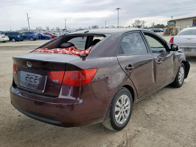 KNAFU4A2XA5849897 - 2010 KIA FORTE EX BURGUNDY photo 4
