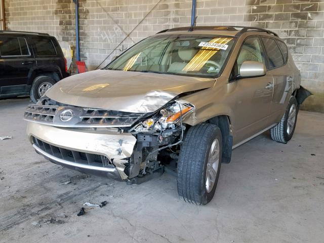 JN8AZ08T66W414838 - 2006 NISSAN MURANO SL GOLD photo 2