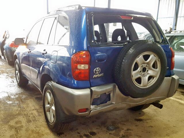 JTEHD20V040034570 - 2004 TOYOTA RAV4 BLUE photo 3