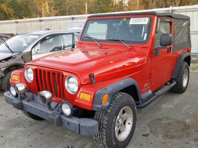 1J4FA49S34P778030 - 2004 JEEP WRANGLER / RED photo 2