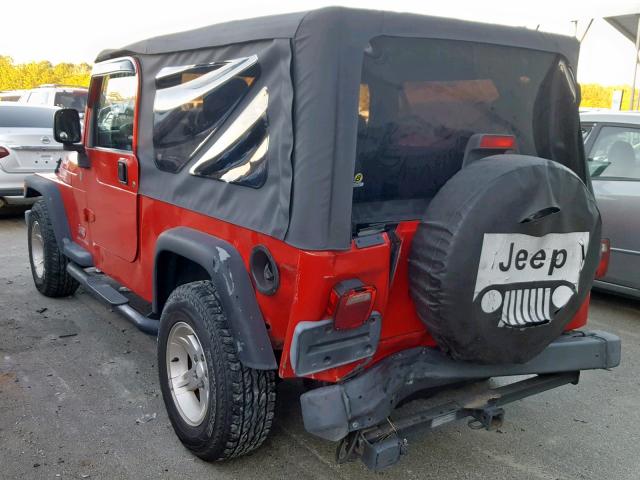 1J4FA49S34P778030 - 2004 JEEP WRANGLER / RED photo 3