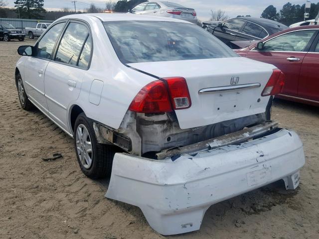 2HGES16573H621603 - 2003 HONDA CIVIC LX WHITE photo 3