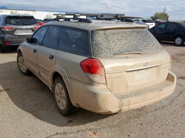 4S4BP60C087354939 - 2008 SUBARU OUTBACK GOLD photo 3