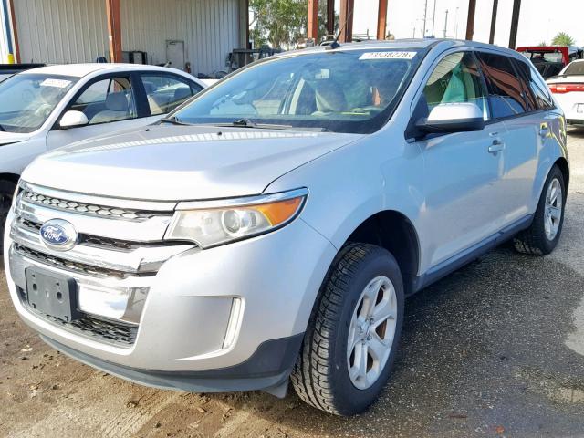 2FMDK3JC2CBA07505 - 2012 FORD EDGE SEL SILVER photo 2