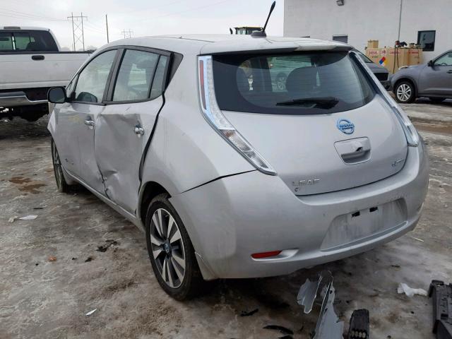 1N4AZ0CP5EC335236 - 2014 NISSAN LEAF S GRAY photo 3