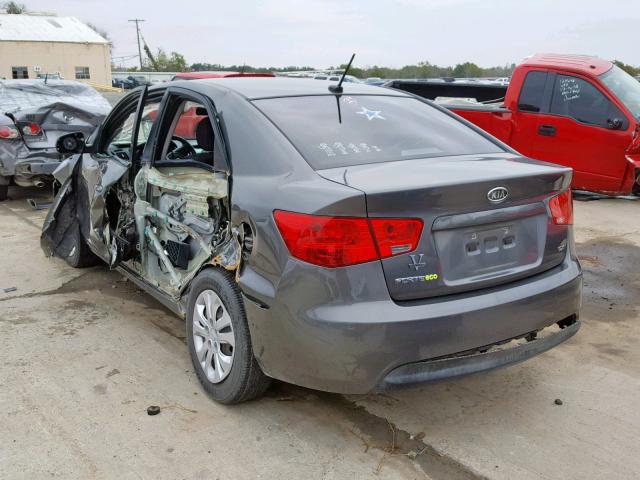 KNAFU4A25D5727632 - 2013 KIA FORTE EX GRAY photo 3