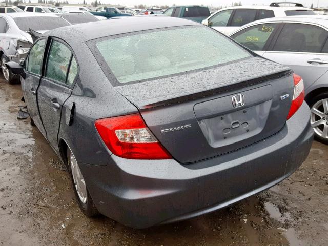 2HGFB2F66CH319108 - 2012 HONDA CIVIC HF GRAY photo 3