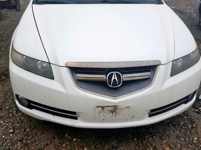 19UUA76507A002346 - 2007 ACURA TL TYPE S WHITE photo 7