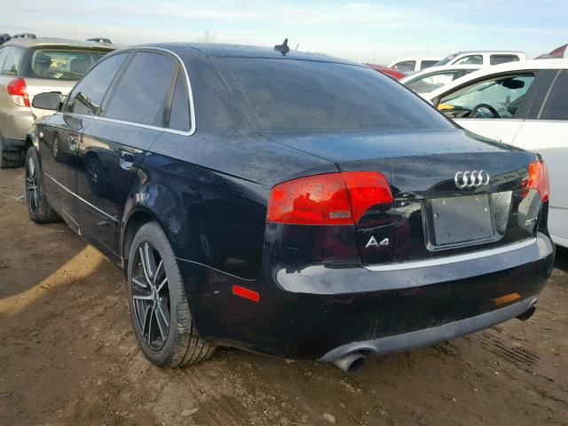 WAUAF78E17A248576 - 2007 AUDI A4 2 BLACK photo 3