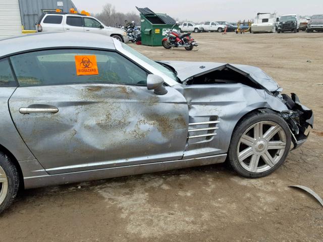 1C3AN69L84X000920 - 2004 CHRYSLER CROSSFIRE SILVER photo 9