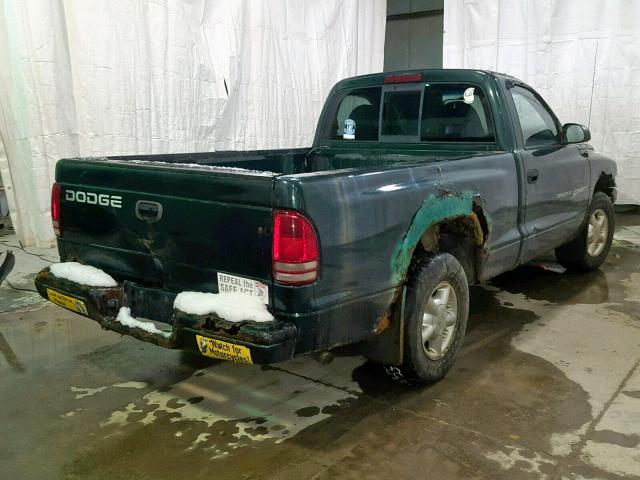 1B7FL26X7XS281925 - 1999 DODGE DAKOTA GREEN photo 4