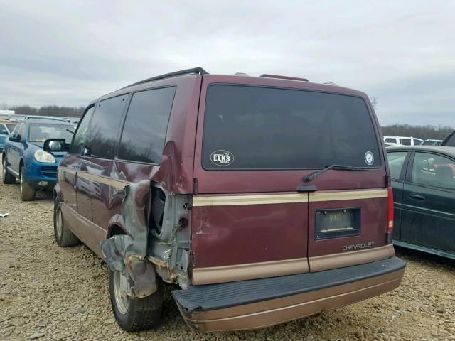 1GNDM19WXVB173966 - 1997 CHEVROLET ASTRO BURGUNDY photo 3