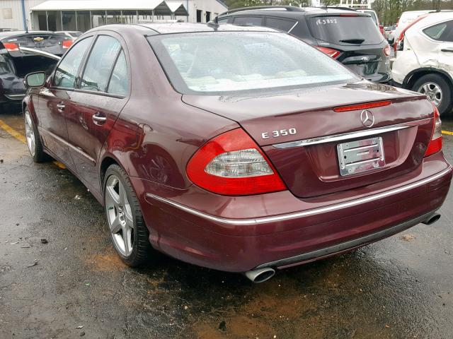 WDBUF56X78B252618 - 2008 MERCEDES-BENZ E 350 BURGUNDY photo 3