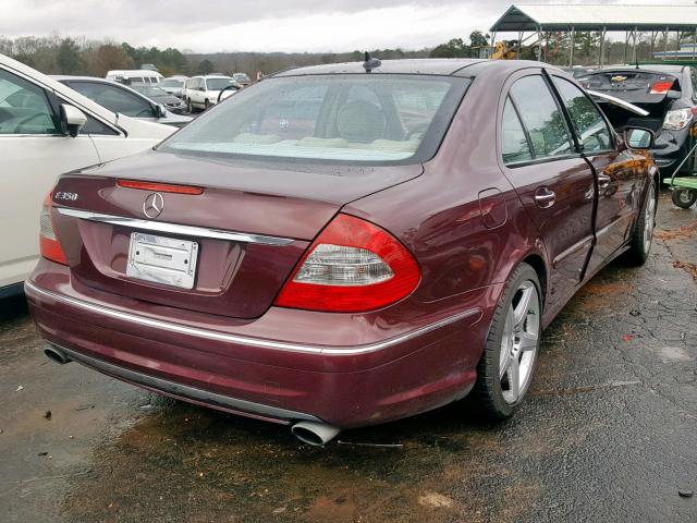 WDBUF56X78B252618 - 2008 MERCEDES-BENZ E 350 BURGUNDY photo 4