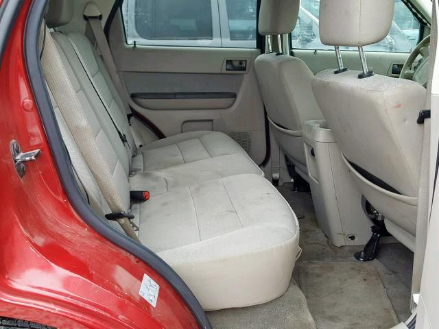 1FMCU0D70BKA07400 - 2011 FORD ESCAPE XLT BURGUNDY photo 6