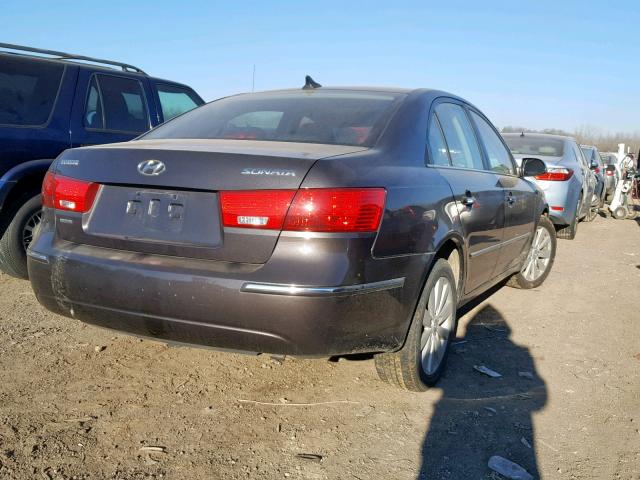 5NPEU46C39H486368 - 2009 HYUNDAI SONATA SE GRAY photo 4