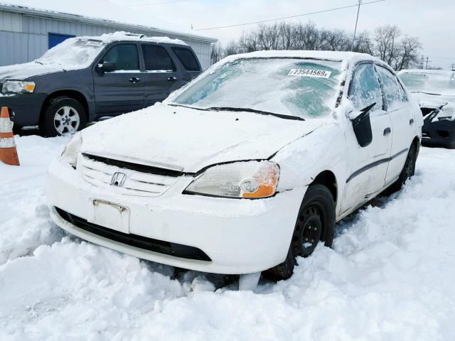 2HGES16172H508696 - 2002 HONDA CIVIC DX WHITE photo 2