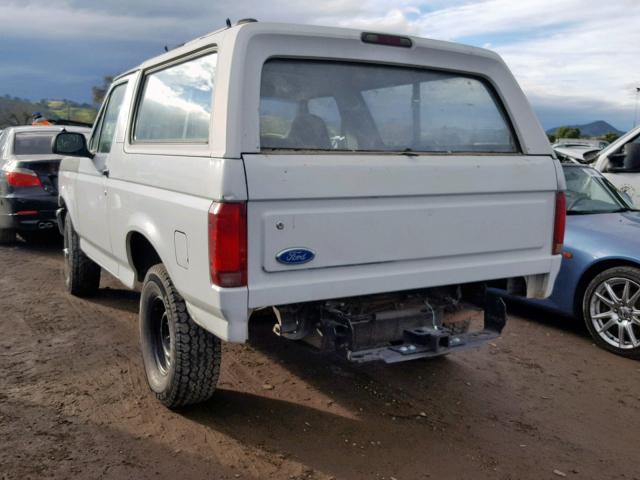 1FMEU15Y9NLA04418 - 1992 FORD BRONCO U10 WHITE photo 3