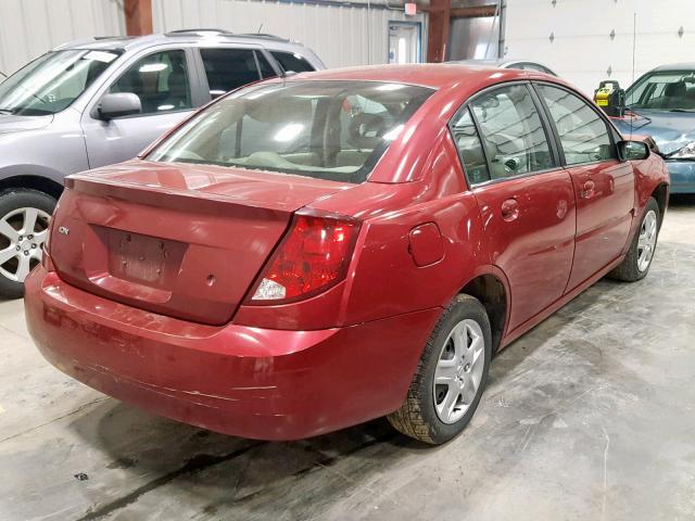 1G8AZ58F67Z174090 - 2007 SATURN ION LEVEL RED photo 4