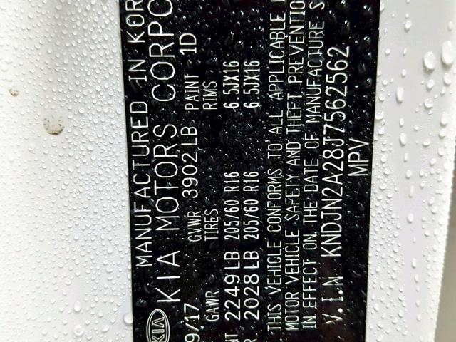KNDJN2A28J7562562 - 2018 KIA SOUL Ağ foto 10