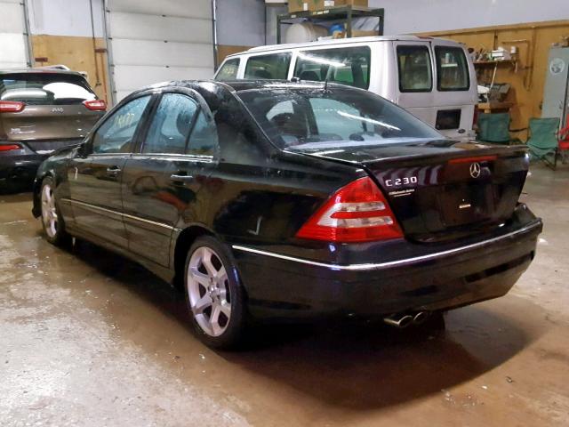 WDBRF52H77F915536 - 2007 MERCEDES-BENZ C 230 BLACK photo 3