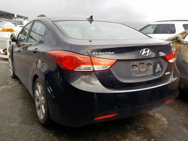 KMHDH4AE3CU257125 - 2012 HYUNDAI ELANTRA GL BLACK photo 3