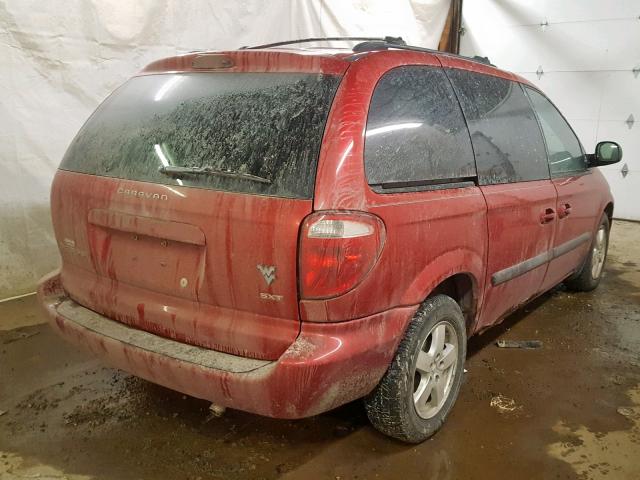 1D4GP45R16B655907 - 2006 DODGE CARAVAN SX RED photo 4