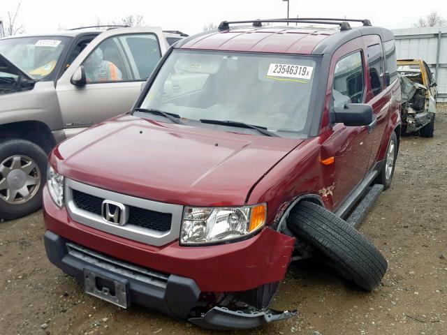 5J6YH28799L004076 - 2009 HONDA ELEMENT EX BURGUNDY photo 2