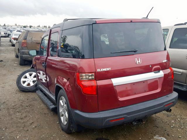 5J6YH28799L004076 - 2009 HONDA ELEMENT EX BURGUNDY photo 3