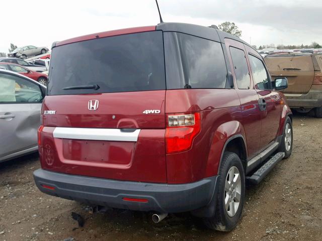 5J6YH28799L004076 - 2009 HONDA ELEMENT EX BURGUNDY photo 4