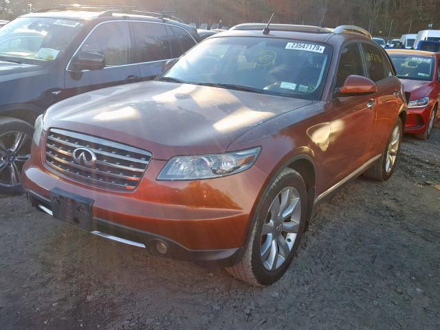 JNRAS08W97X207155 - 2007 INFINITI FX35 RED photo 2