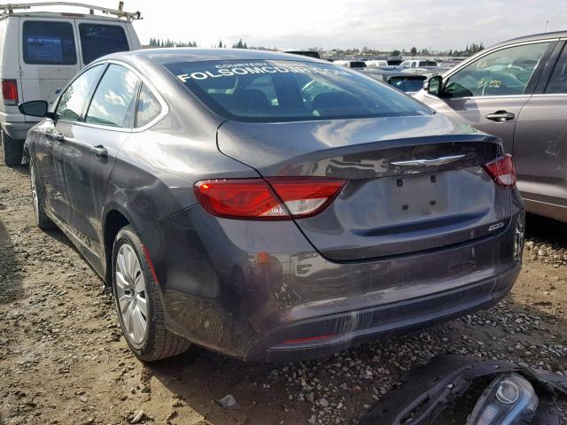 1C3CCCFB8FN727739 - 2015 CHRYSLER 200 LX GRAY photo 3