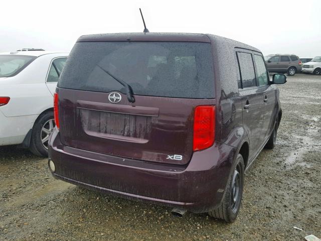 JTLKE50E191064983 - 2009 TOYOTA SCION XB Бордовый фото 4