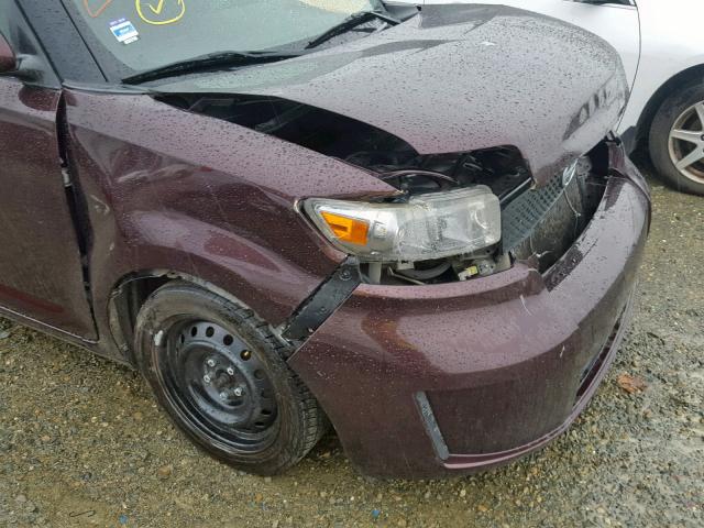 JTLKE50E191064983 - 2009 TOYOTA SCION XB Бордовый фото 9