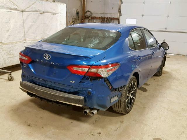 4T1B11HK8JU028622 - 2018 TOYOTA CAMRY L BLUE photo 4