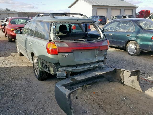 4S3BH635337311543 - 2003 SUBARU LEGACY L GREEN photo 3