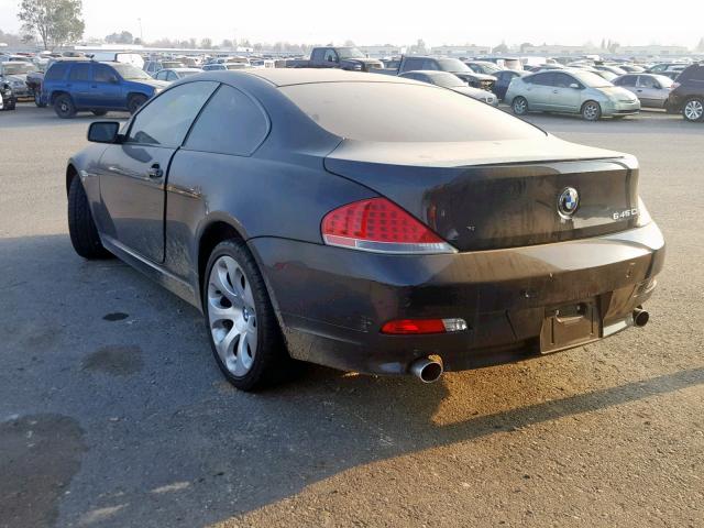 WBAEH73405B191420 - 2005 BMW 645 CI AUT BLACK photo 3