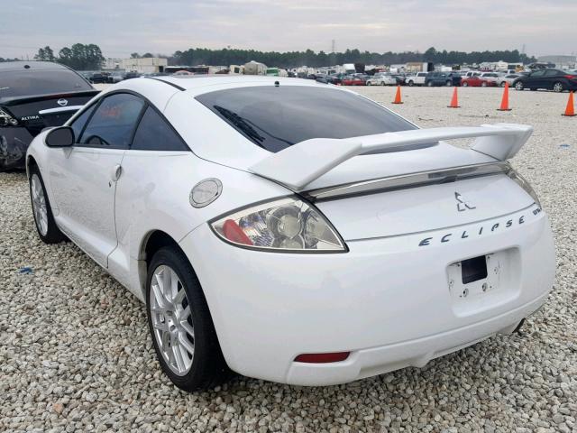 4A3AK34T38E009713 - 2008 MITSUBISHI ECLIPSE GT WHITE photo 3