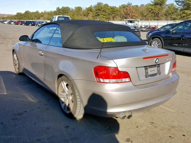 WBAUL73598VE88369 - 2008 BMW 128 I SILVER photo 3