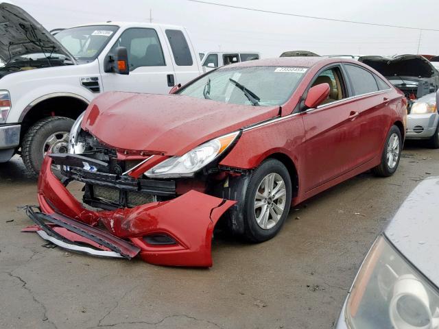 5NPEB4AC1BH066255 - 2011 HYUNDAI SONATA GLS RED photo 2