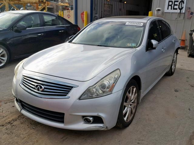 JN1CV6AR9AM457160 - 2010 INFINITI G37 SILVER photo 2