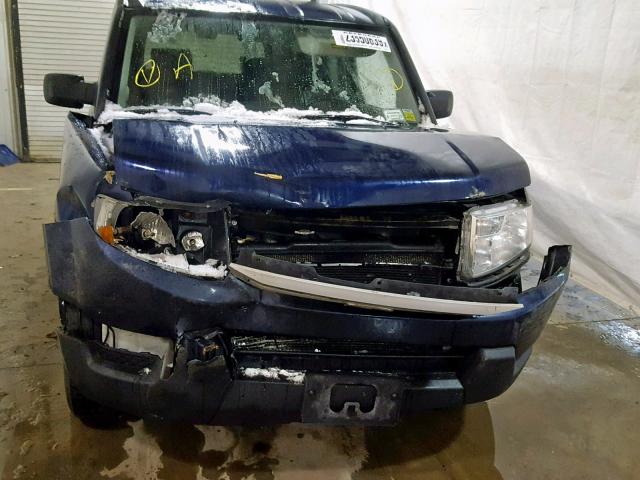 5J6YH2H78AL001464 - 2010 HONDA ELEMENT EX BLUE photo 9