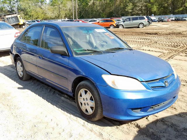 2HGES16355H506709 - 2005 HONDA CIVIC DX V BLUE photo 1