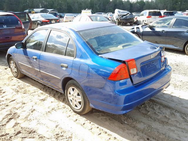 2HGES16355H506709 - 2005 HONDA CIVIC DX V BLUE photo 3