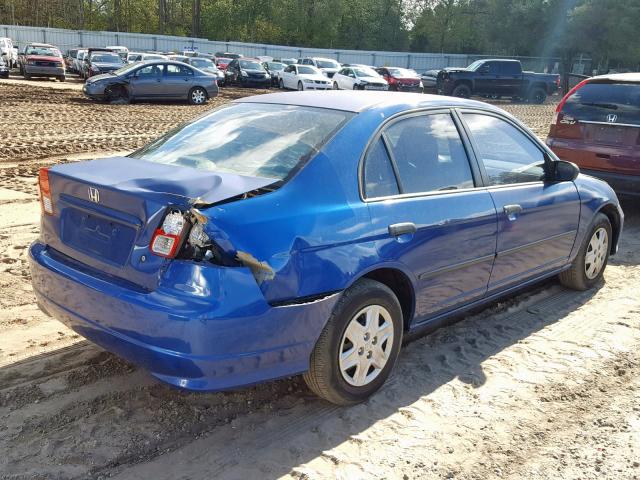 2HGES16355H506709 - 2005 HONDA CIVIC DX V BLUE photo 4