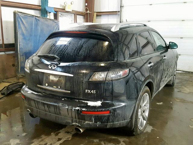 JNRBS08W15X401289 - 2005 INFINITI FX45 BLACK photo 4